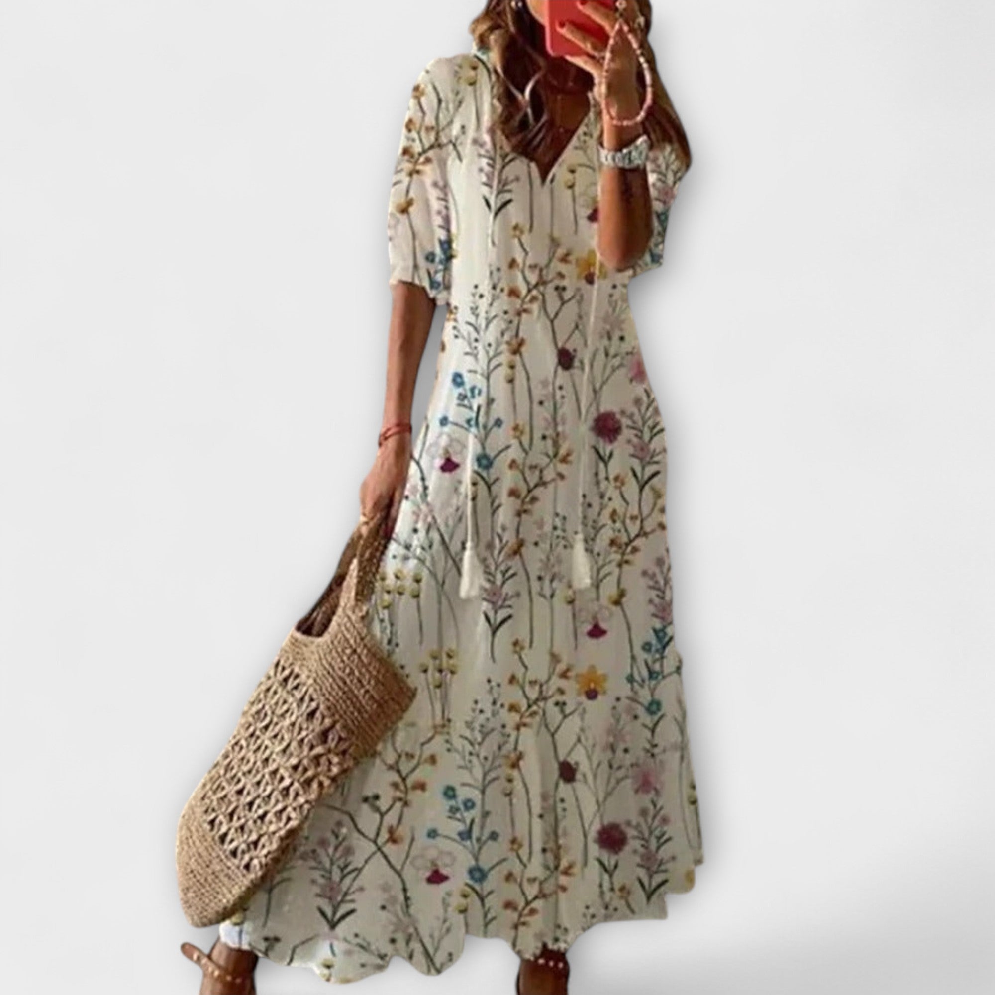 アンナ – レディース ボヘミアン 夏のドレス フローイングシルエット